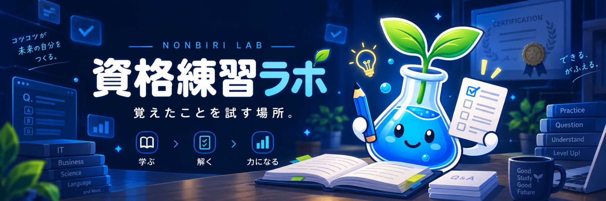 資格練習ラボ。覚えたことを試す場所。